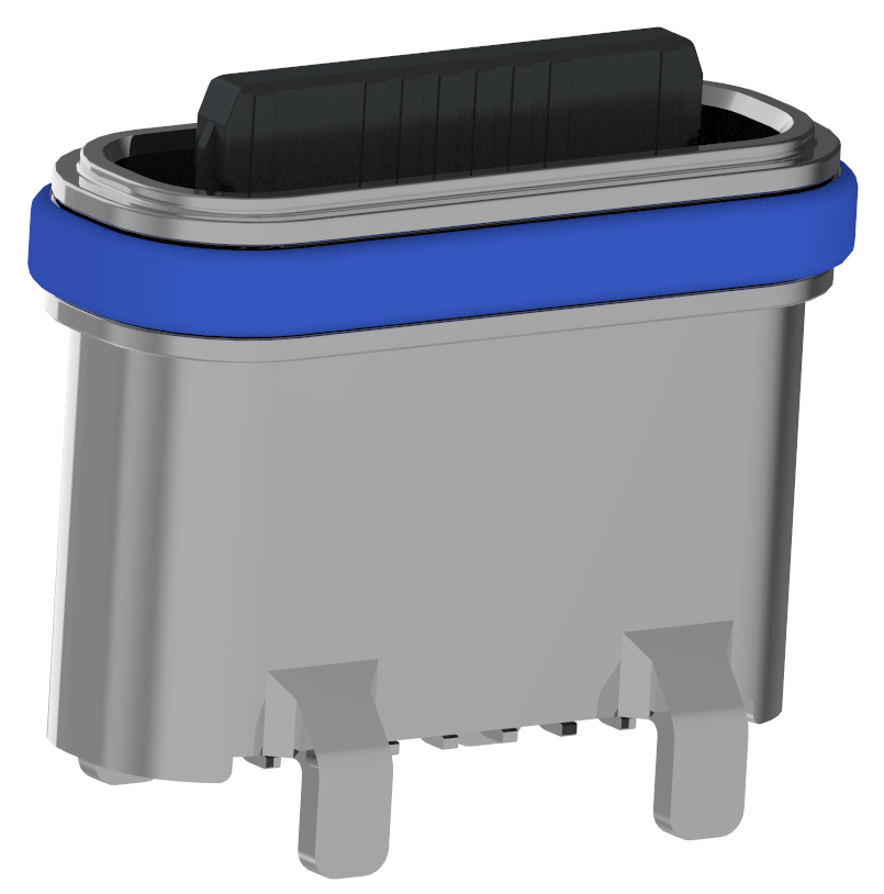 XB-ATCF-16-014-X TYPE C 16P 防水母座立式贴板 L=6.8mm(U型粉末金外壳)